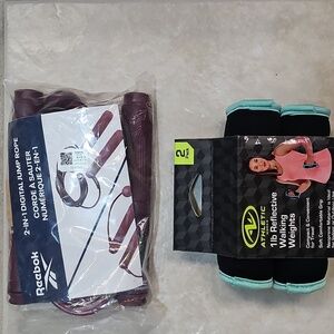 NWT Bundle Reebok Digital Fitness Smart Jump Rope & Athletic Works 1 pnd weights